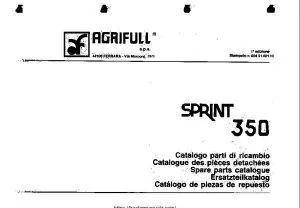 Agrifull SPRINT 350 Spare Parts Catalogue Manual - PDF DOWNLOAD