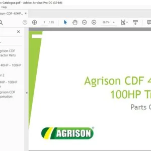 Agrison CDF 40HP 100HP Tractor Parts Catalogue Manual - PDF DOWNLOAD