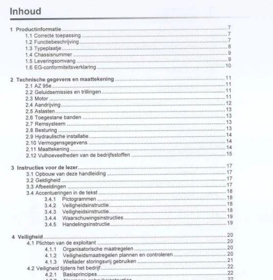 Ahlmann AZ 95e Zwenklader Originele bedieningshandleiding - PDF DOWNLOAD (Dutch) - Image 2