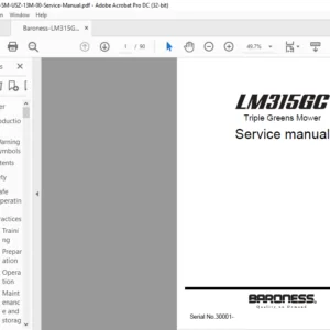 Baroness LM315GC Triple Greens Mower Service Manual - PDF DOWNLOAD