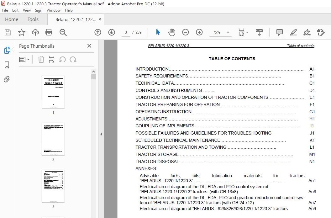Belarus 1220.1 1220.3 Tractor Operator's Manual - PDF DOWNLOAD - Image 2