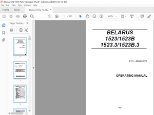 Belarus 1523 1523B 1523.3 1523B.3 Tractor Operating Manual - PDF DOWNLOAD