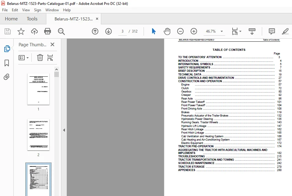 Belarus 1523 1523B 1523.3 1523B.3 Tractor Operating Manual - PDF DOWNLOAD - Image 3