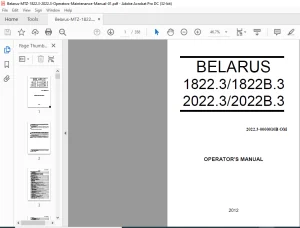 Belarus 1822.3 1822B.3 2022.3 2022B.3 Operator's Manual - PDF DOWNLOAD