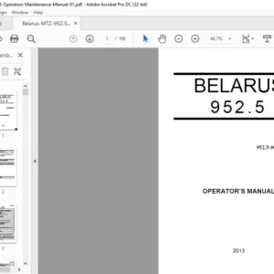 Belarus 952.5 Tractor Operator's Manual - PDF DOWNLOAD