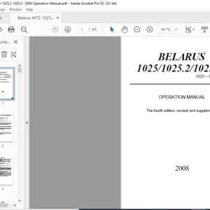 Belarus MTZ 1025 1025.2 1025.3 Tractor Operation Manual - PDF DOWNLOAD