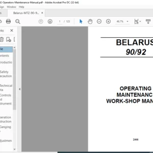 Belarus MTZ 90 92 Operating Maintenance Manual - PDF DOWNLOAD