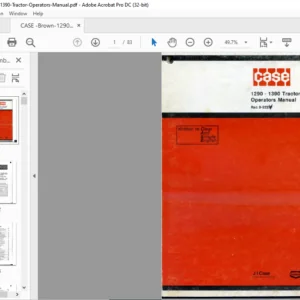 CASE 1290 1390 Tractor Operators Manual - PDF DOWNLOAD