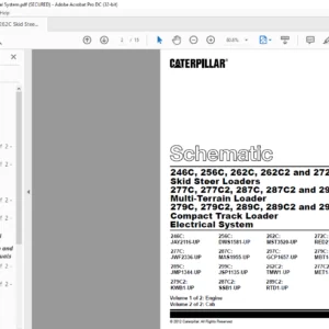 CAT 262C Skid Steer Loader Electrical System Schematic Manual - PDF DOWNLOAD