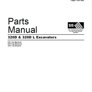 CAT 320D & 320D L Excavators Parts Manual Vol 1-2-3 - PDF DOWNLOAD