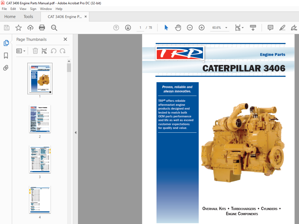 CAT 3406 Engine Parts Manual - PDF DOWNLOAD - HeyDownloads - Manual ...