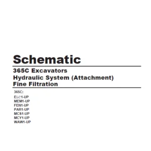 CAT 365C Excavators Hydraulic System (Attachment) Fine Filtration Schematic Manual