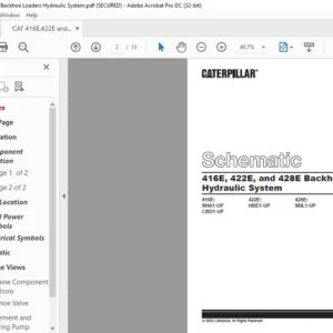 CAT 416E 422E & 428E Backhoe Loaders Hydraulic System Schematic Manual - PDF DOWNLOAD