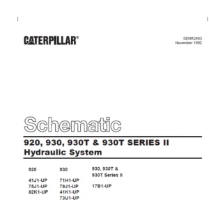 CAT 920, 930, 930T & 930T SERIES II Hydraulic System  Schematic Manual - PDF DOWNLOAD
