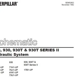 CAT 920 930 930T & 930T SERIES II Hydraulic System Schematic Manual - PDF DOWNLOAD