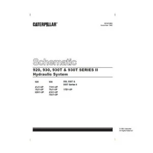 CAT 920 930 930T & 930T SERIES II Wheel Loaders Electrical System & Hydraulic System Schematic Manual - PDF DOWNLOAD