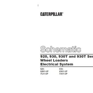 CAT 920, 930, 930T and 930T Series II Wheel Loaders Electrical System Schematic Manual - PDF DOWNLOAD