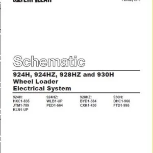 CAT 924H 924HZ  928HZ & 930H Wheel Loader Electrical System  Schematic Manual - PDF DOWNLOAD