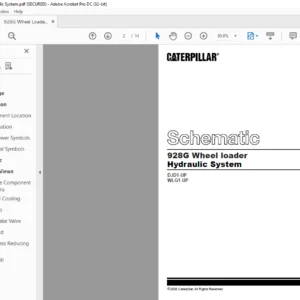 CAT 928G Wheel Loader Hydraulic System Schematic Manual  - PDF DOWNLOAD