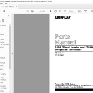 CAT 928G Wheel Loader and IT28G Integrated Toolcarrier Parts Manual