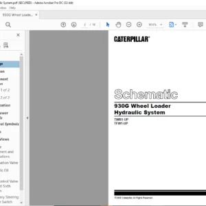 CAT 930G Wheel Loader Hydraulic System Schematic Manual  - PDF DOWNLOAD