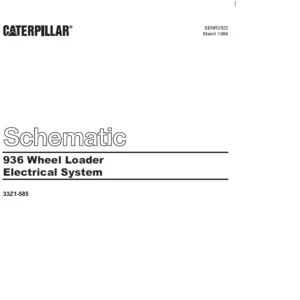 CAT 936 Wheel Loader Electrical System Schematic Manual - PDF DOWNLOAD