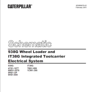 CAT 938G Wheel Loader and IT38G Integrated Toolcarrier Electrical System Schematic Manual  - PDF DOWNLOAD