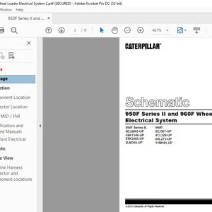 CAT 950F Series II and 960F Wheel Loader Electrical System Schematic Manual - PDF DOWNLOAD