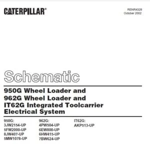 CAT 950G Wheel Loader and 962G Wheel Loader and IT62G Integrated Toolcarrier Electrical System  2 Schematic Manual  - PDF DOWNLOAD