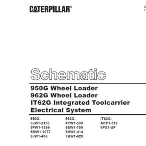 CAT 950G and 962G Wheel Loader, IT62G Integrated Toolcarrier Electrical System  Schematic Manual - PDF DOWNLOAD