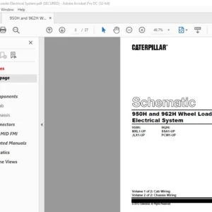 CAT 950H & 962H Wheel Loader Electrical System Schematic Manual - PDF DOWNLOAD