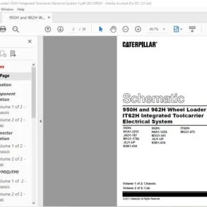 CAT 950H and 962H Wheel Loader IT62H Integrated Toolcarrier Electrical System Schematic Manual - PDF DOWNLOAD