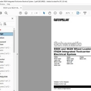 CAT 950H &  962H Wheel Loader IT62H Integrated Toolcarrier Electrical System  Schematic Manual - PDF DOWNLOAD