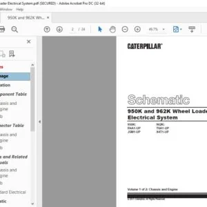 CAT 950K and 962K Wheel Loader Electrical System Schematic Manual- PDF DOWNLOAD