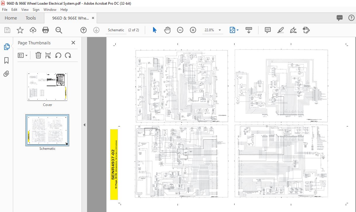 CAT 966D & 966E Wheel Loader Electrical System Schematic Manual - PDF ...