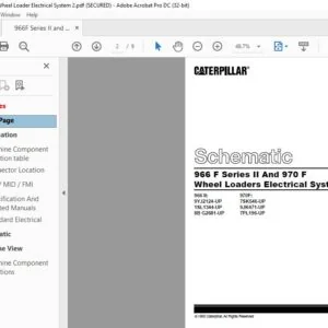 CAT 966F Series II and 970F Wheel Loader Electrical System Schematic Manual -PDF DOWNLOAD