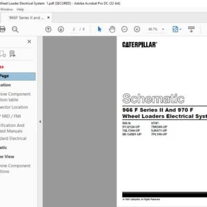 CAT 966F Series II and 970F Wheel Loader Electrical System Schematic Manual - PDF DOWNLOAD