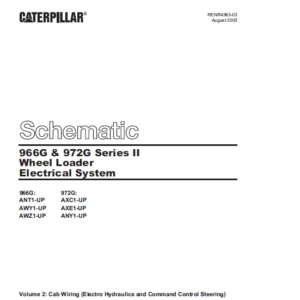 CAT 966G & 972G Series II Wheel Loaders Electrical System Schematic Manual Vol 1 & 2