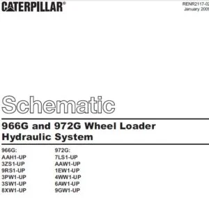 Cat 966G and 972G Wheel Loader Electrical System & Hydraulic Schematic Manual - PDF DOWNLOAD