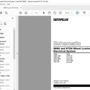 CAT 966H and 972H Wheel Loader Electrical System Schematic Manual - PDF DOWNLOAD