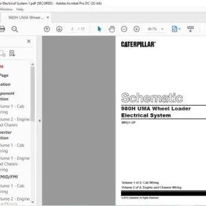 CAT 980H UMA Wheel Loader Electrical System Schematic Manual - PDF DOWNLOAD
