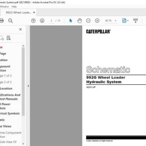 CAT 992G Wheel Loader Hydraulic System Schematic Manual - PDF DOWNLOAD