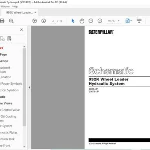 CAT 992K Wheel Loader Hydraulic System Schematic Manual - PDF DOWNLOAD