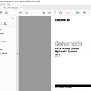 CAT 993K Wheel Loader Hydraulic System Schematic Manual - PDF DOWNLOAD