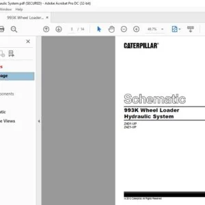 CAT 993K Wheel Loader Hydraulic System Schematic Manual - PDF DOWNLOAD