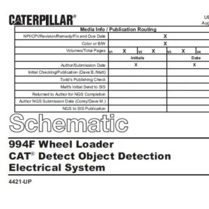 CAT 994F Wheel Loader Cat Object Detection Electrical System Schematic Manual - PDF DOWNLOAD