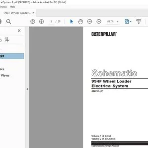 CAT 994F Wheel Loader Electrical System Schematic Manual - PDF DOWNLOAD