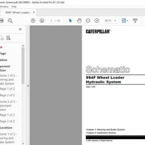 CAT 994F Wheel Loader Hydraulic System Schematic Manual - PDF DOWNLOAD