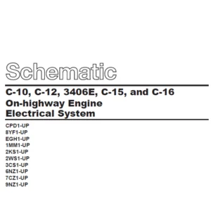 CAT C-10 C-12 3406E C-15 & C-16 On-highway Engine Electrical System Schematic Manual - PDF DOWNLOAD