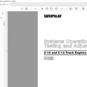 CAT C-10 & C-12 Truck Engines System Operation Testing & Adjusting Manual